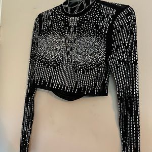 Two piece rhinestone dress